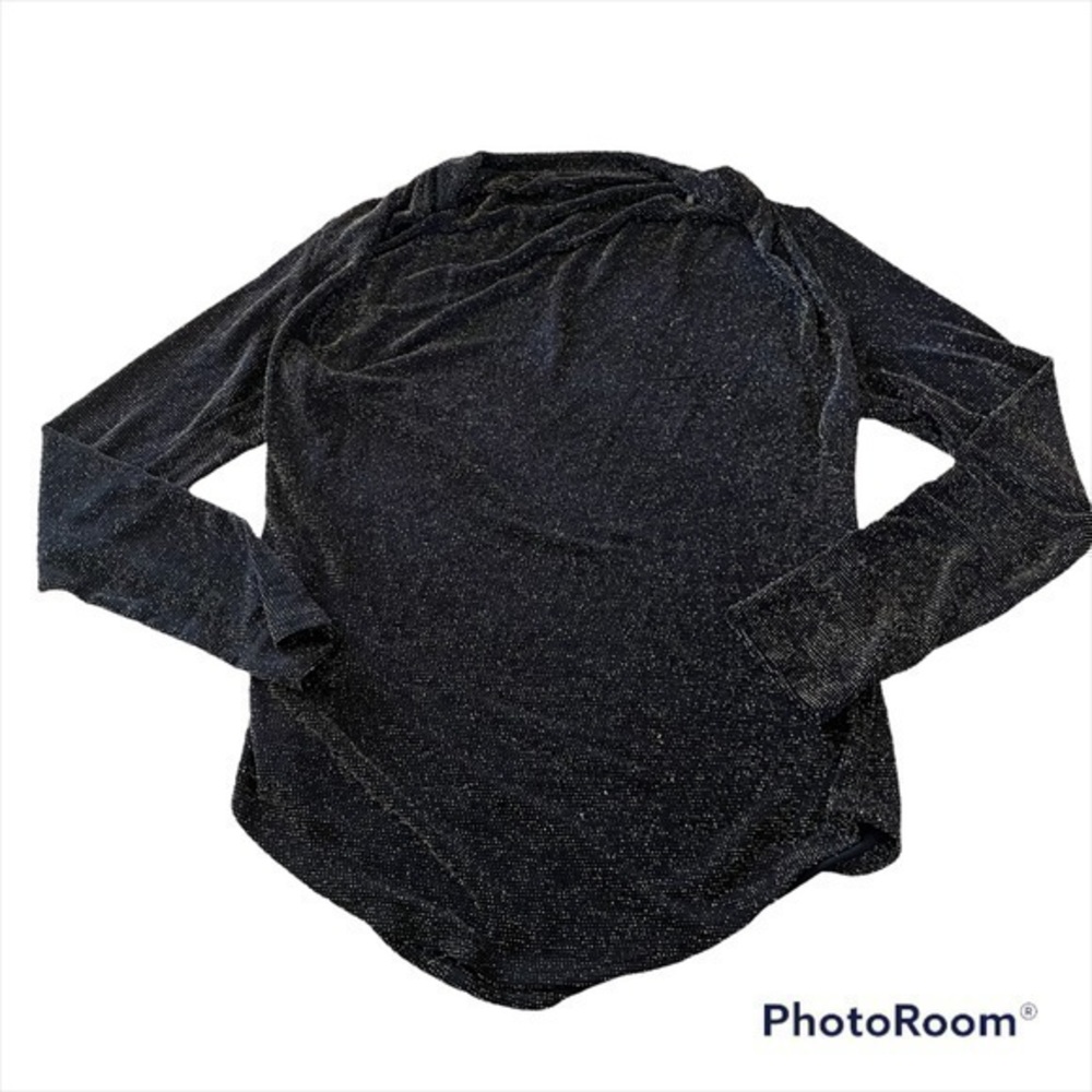 Black with gold sparkle Karen Kane dress shirt